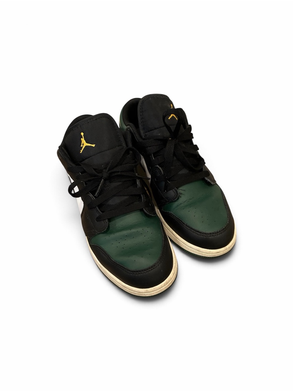 Nike Kids Low Top Sneakers - Black & Dark Green with Gold Jumpman